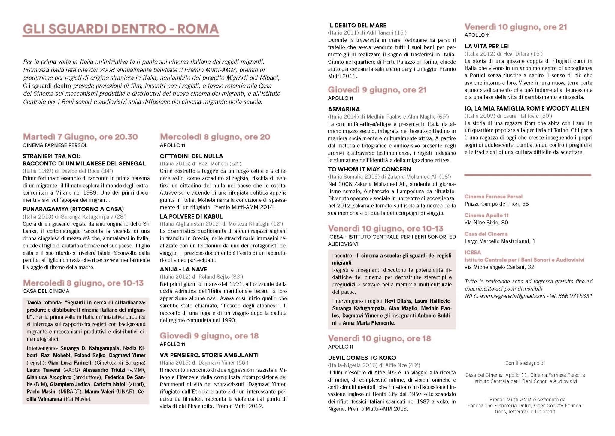 programma Gli sguardi dentro Programma Gli sguardi dentro